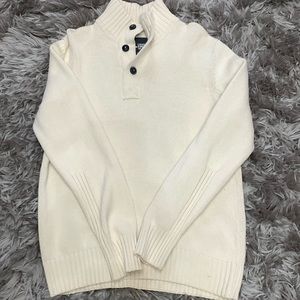 H&M 1/4 button sweater. 100% cotton. Cream color. Pet and smoke free home.